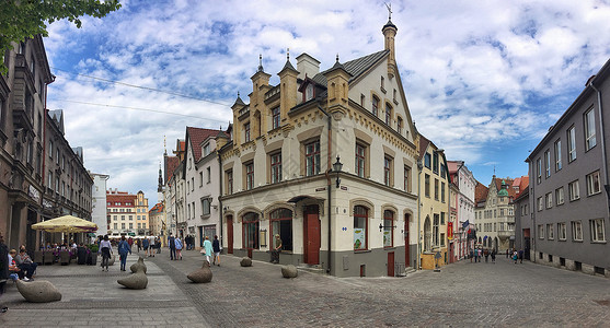 爱沙尼亚首都塔林老城街景背景
