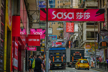 香港日常马路街景高清图片
