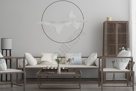 中式海报装饰中式客厅空间设计图片
