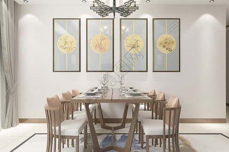 中式餐桌空间图片