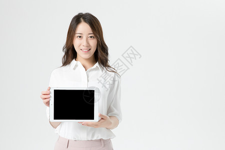 商务女性平板电脑展示图片