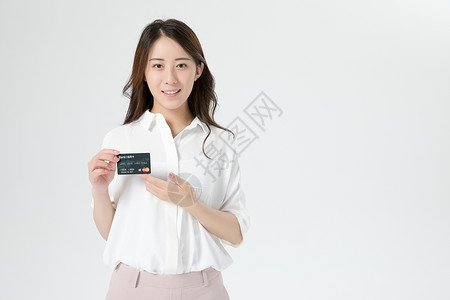 商务女性信用卡背景图片