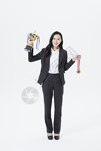 商务女性获奖胜利高清图片