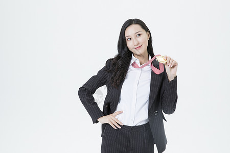 金牌企业商务女性获奖胜利背景