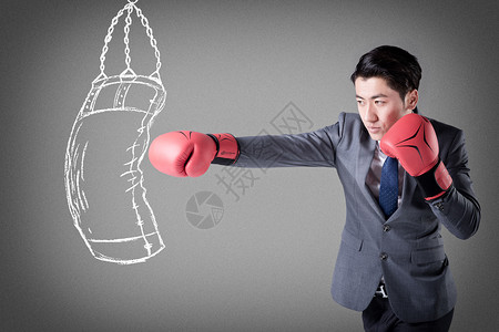 拳击动作商务人士解压设计图片