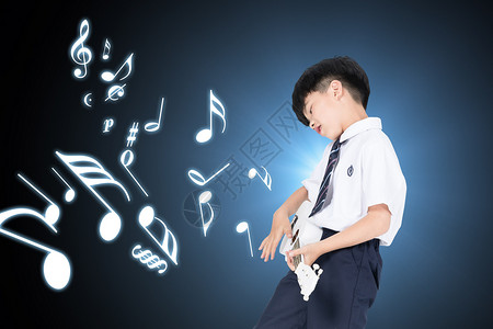 玩音乐的孩子弹吉他男孩设计图片