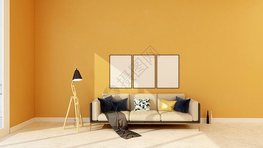 黄色衣柜室内简约空间背景设计图片