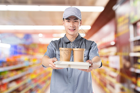 送餐小哥送外卖的配送员设计图片