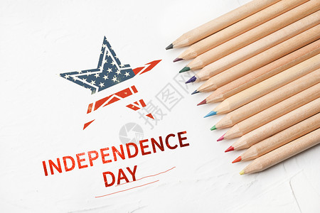 美国风景绘画美国独立日设计图片