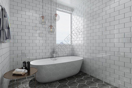 浴缸内部现代浴室空间设计图片