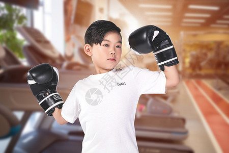 减肥的男孩儿童拳击设计图片