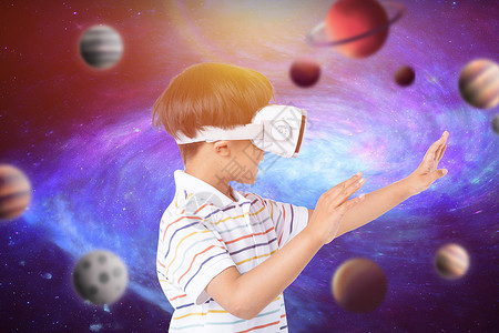 眼镜小孩VR虚拟宇宙设计图片