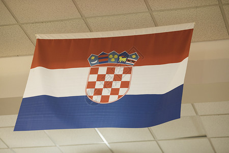 旗子飘扬克罗地亚国旗背景