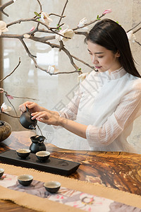 茶艺女性背景图片