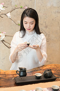 茶艺女性背景图片