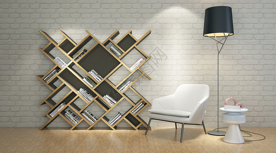 墙上书架家具设计设计图片
