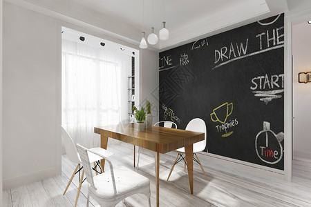 黑板壁纸家具空间设计设计图片