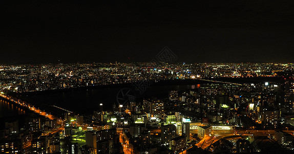 梅田天空大厦大板夜景全景背景