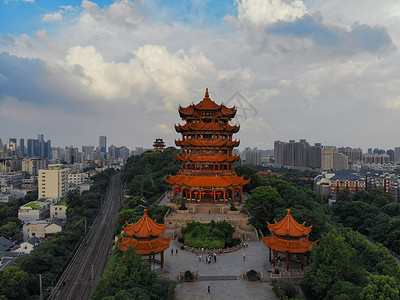 武汉地标景点黄鹤楼背景图片