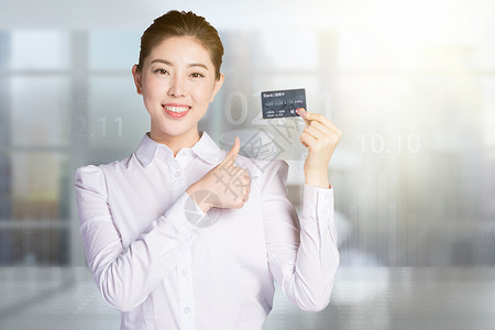 商务白领形象信用卡交易设计图片
