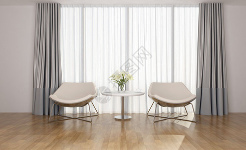 窗帘墙单椅组合创意家居设计图片
