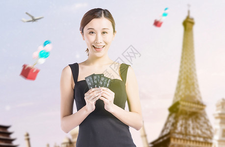 商务女性pos机刷卡信用卡消费设计图片