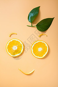 橙子表情水果橙子背景