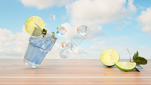 夏日冰爽柠檬图片