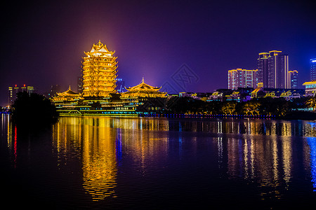 四川省眉山城市夜景东坡肘高清图片