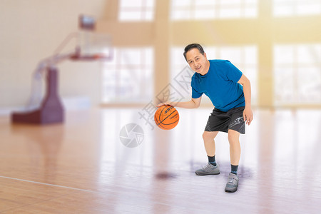老人减肥老人打篮球健身设计图片