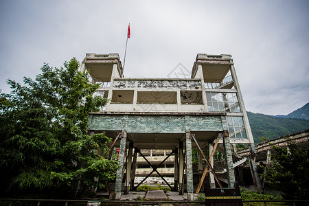 震后房屋汶川地震遗址公园背景