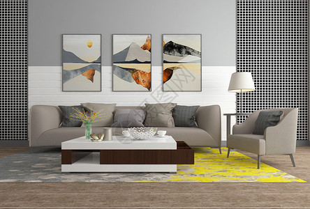 现代简约沙发背景图片