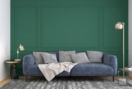 蓝色毯子时尚家居空间设计图片