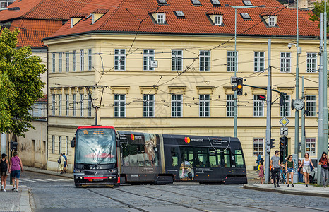 捷克布拉格城市有轨电车图片