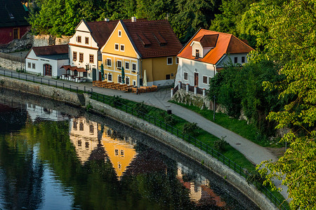 捷克著名中世纪小镇CK克鲁姆鲁夫清晨图片