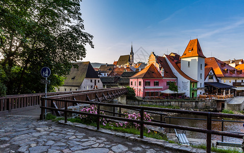 捷克著名旅游目的地克鲁姆鲁夫CK小镇高清图片