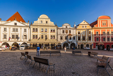 莫鲁诺斯捷克著名旅游胜地克鲁姆鲁夫斯沃诺斯基广场背景