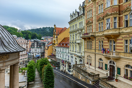 欧洲著名温泉小镇捷克卡罗维发利风光高清图片