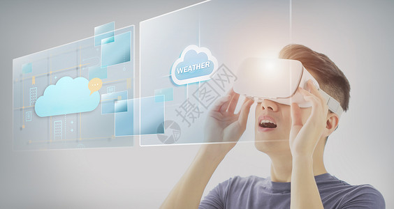 戴VR眼镜的男生云生活设计图片