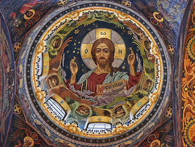 马赛克图标俄罗斯圣彼得堡救世主滴血大教堂背景