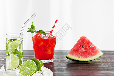 夏日饮品西瓜清凉降暑设计图片