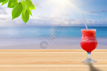 奶茶奶盖清凉夏日背景图设计图片