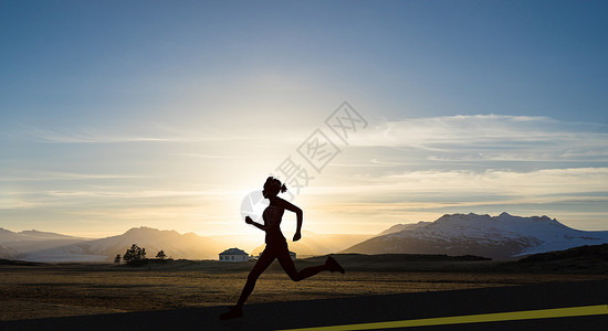 户外马拉松跑步运动设计图片