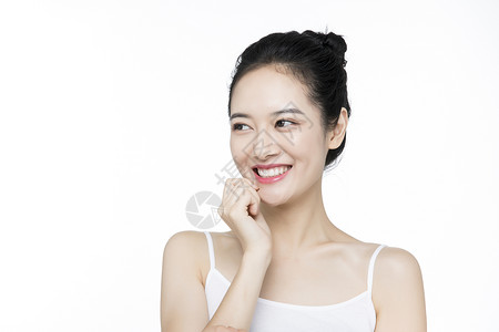 口腔护理美白女性背景图片