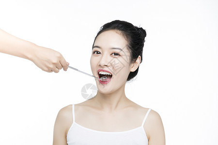 口腔牙齿美白护理女性背景图片