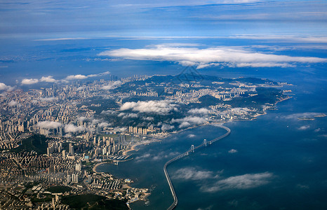 高空素材照片海滨城市大连背景