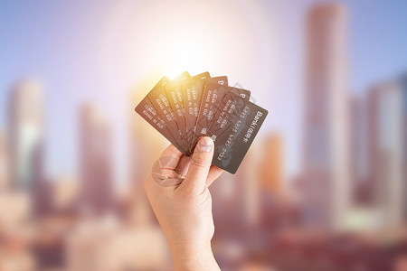 银行卡手势城市信用卡设计图片