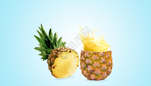 新鲜菠萝果汁设计图片