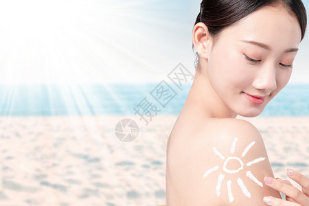 肌肤防护夏季防晒的美女设计图片