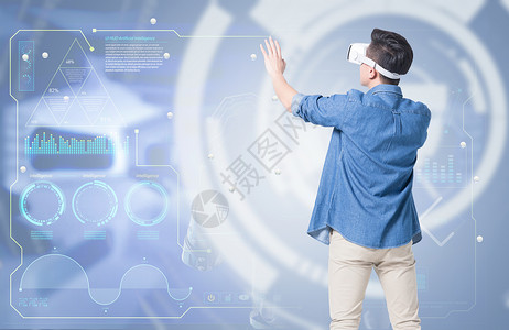 科幻男生素材VR眼镜科技设计图片